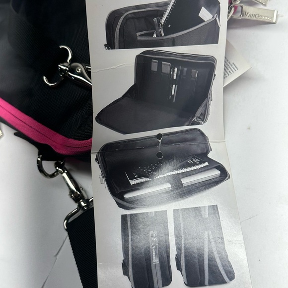 Laptop Convertible Backpack 12 inch Computer Pouch Bag Black with Pink BRAND NEW - Picture 7 of 9